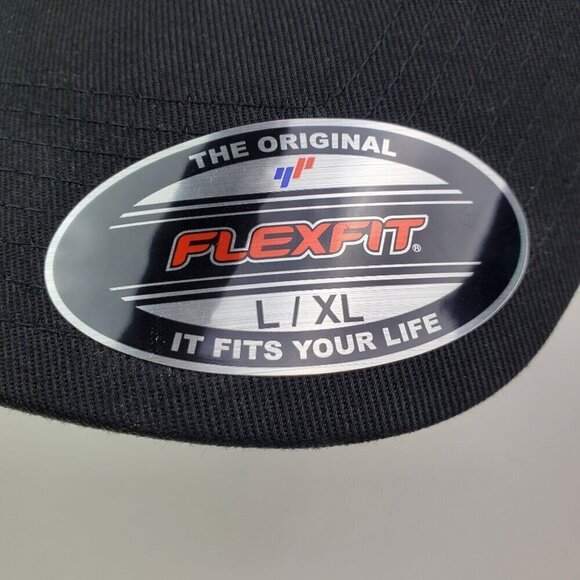 Flexfit Blank Black Hat 6277 Combed Twill Cap Men's L/XL New - Picture 5 of 8